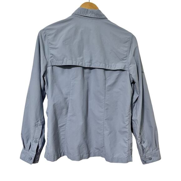 LL Bean Womens Tropicwear Button Shirt Size S Blue Vented Hiking Roll Tab UPF 50 - Picture 2 of 9